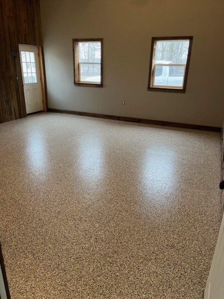 Epoxy Flake Flooring by All Out Coatings
